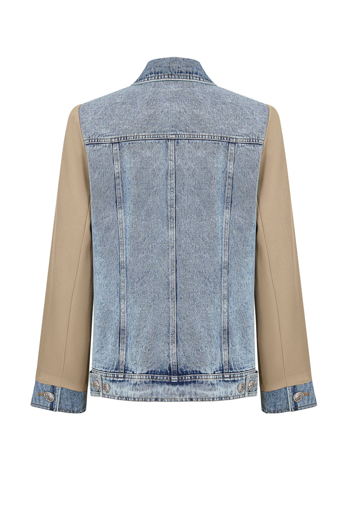 Denim Detail Mix Media Blazer