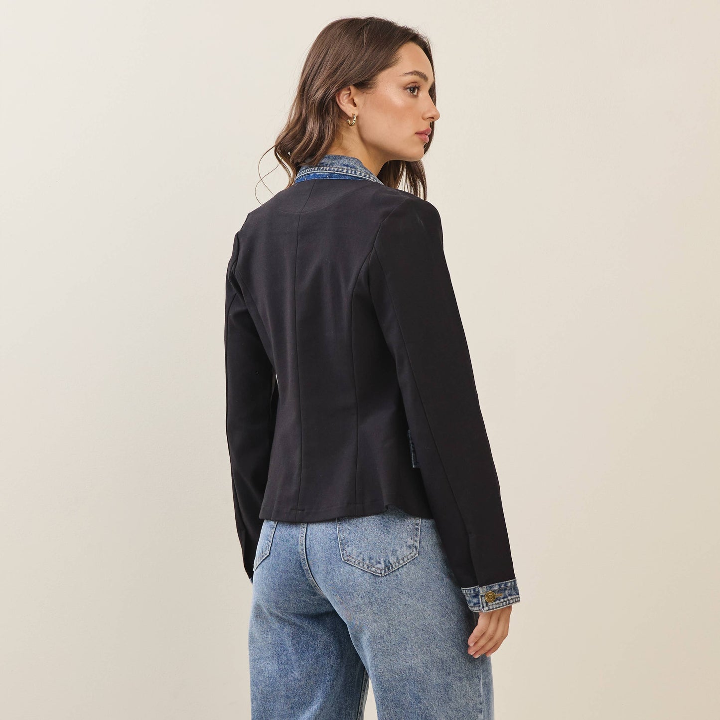 Denim Trim Blazer