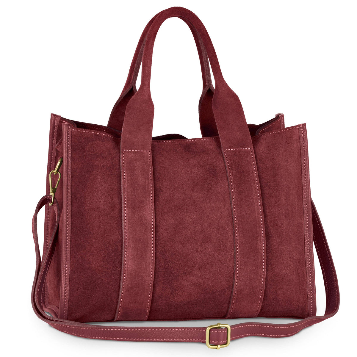 Italian Suede Carryall with Leather Accents