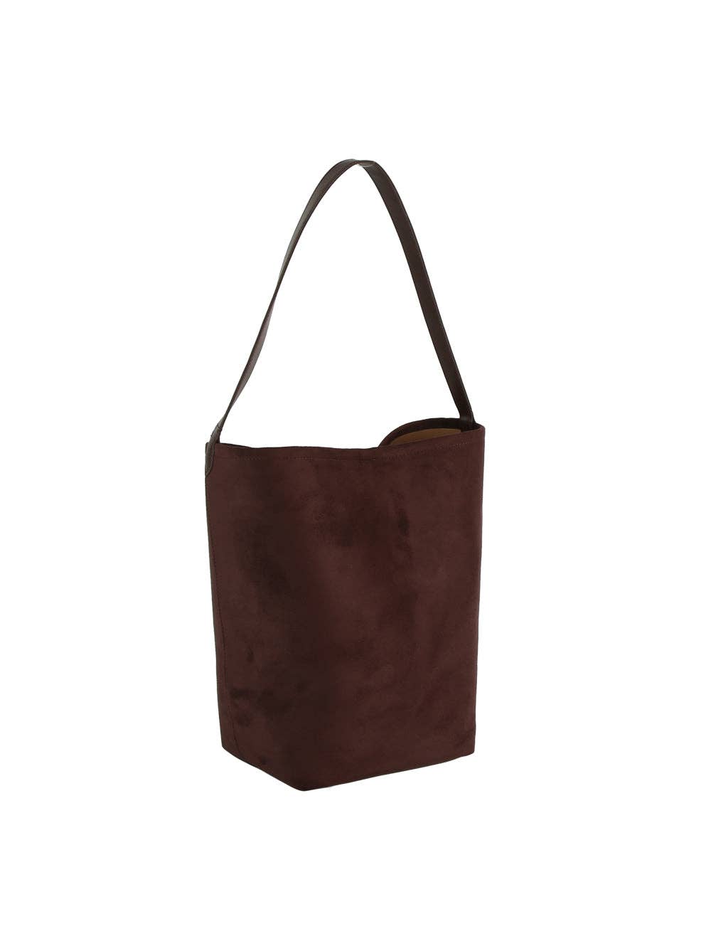 2 in 1 Suede Bucket Bag with Clutch: Black