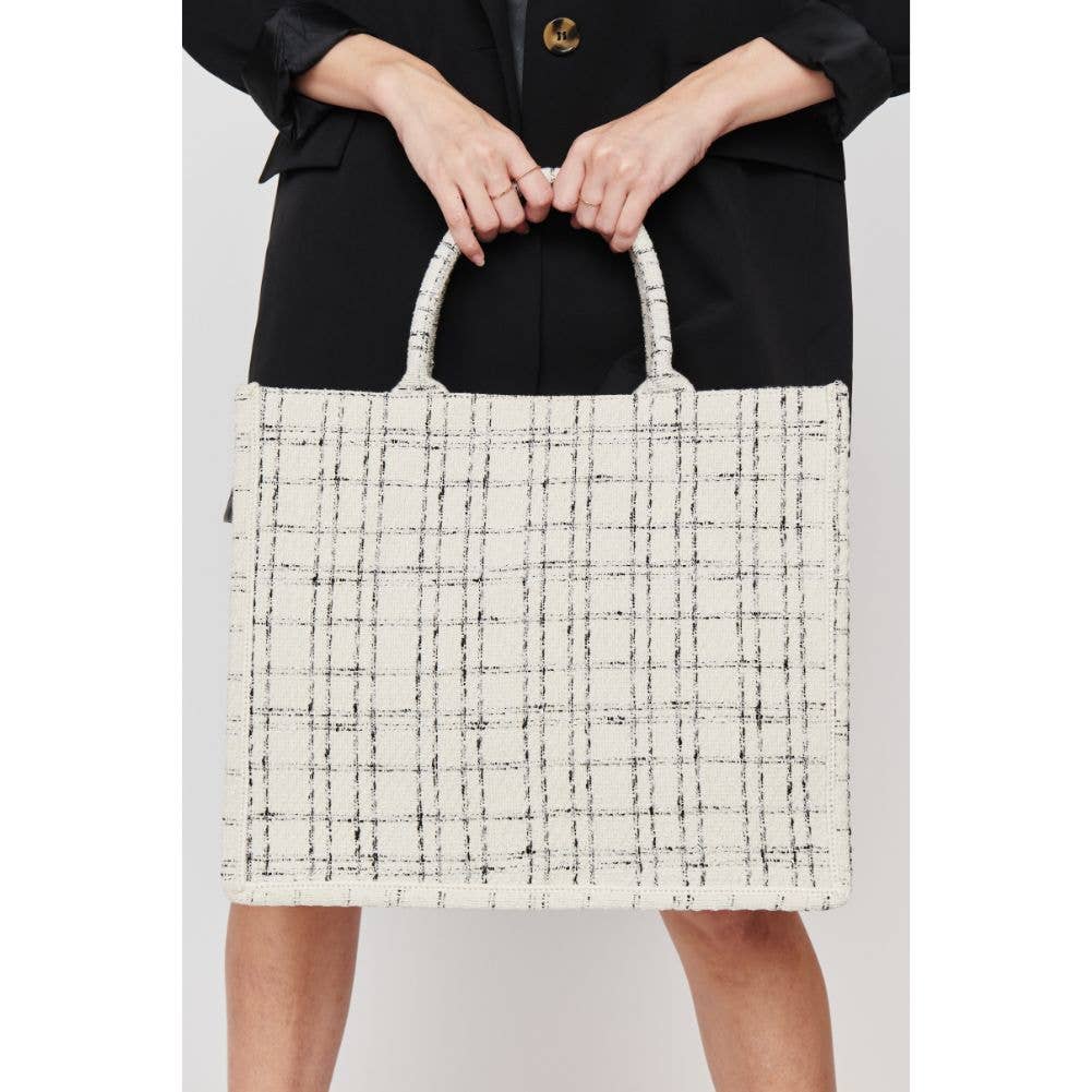 Luxe Tweed Tote Bag | Chic Women's Handbag | B'Jeweled Jewelry & Accessories