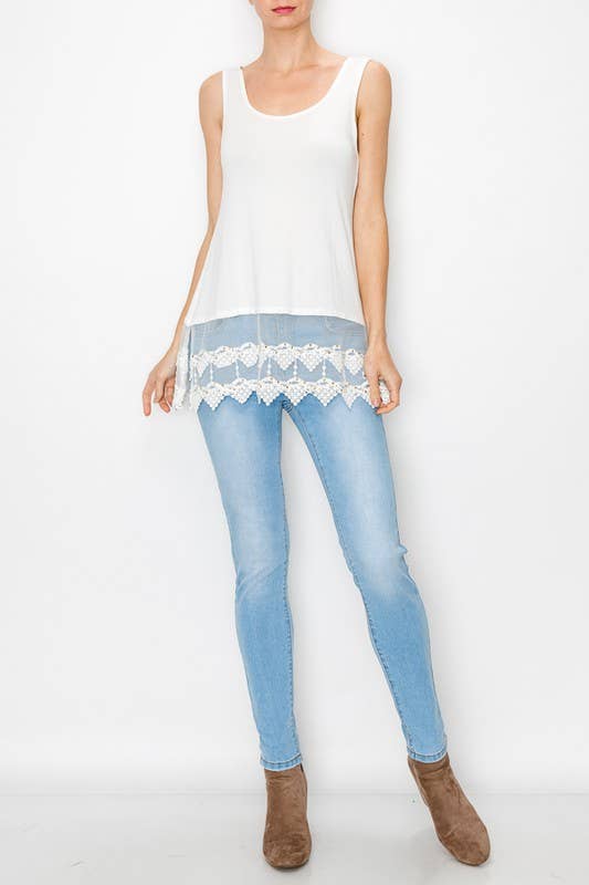 Ultra-soft Blinged Hem Tank Top