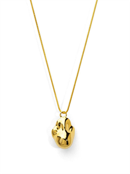 Baroque Pearl-Inspired Pendant Short Necklace: GLD