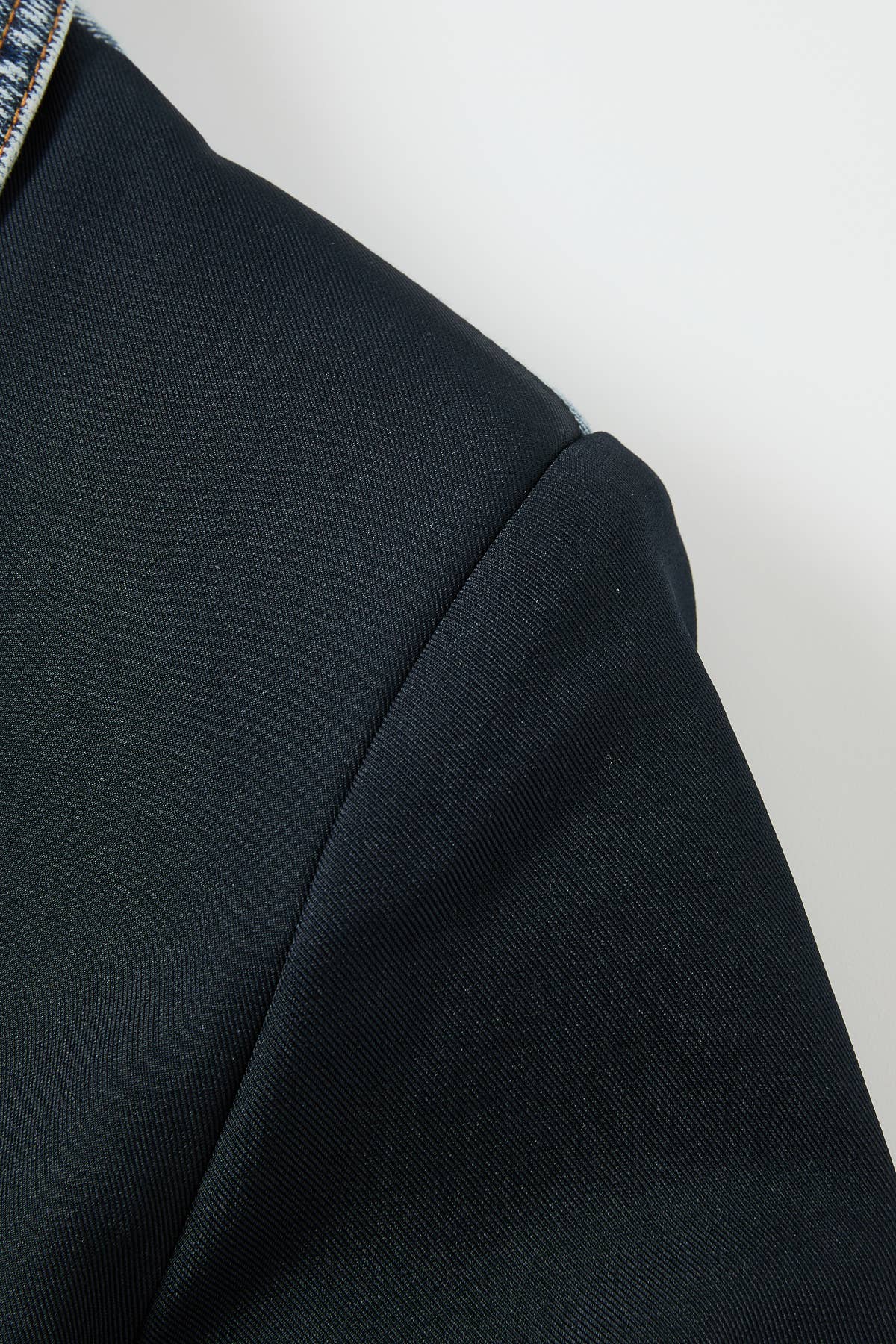 Denim Detail Mix Media Blazer