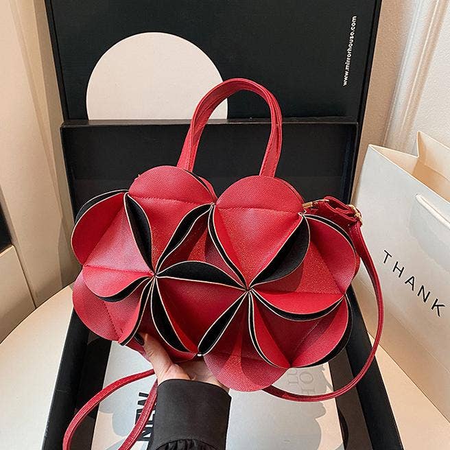 Fun Flower Handle Crossbody Bag | Chic Statement Handbag