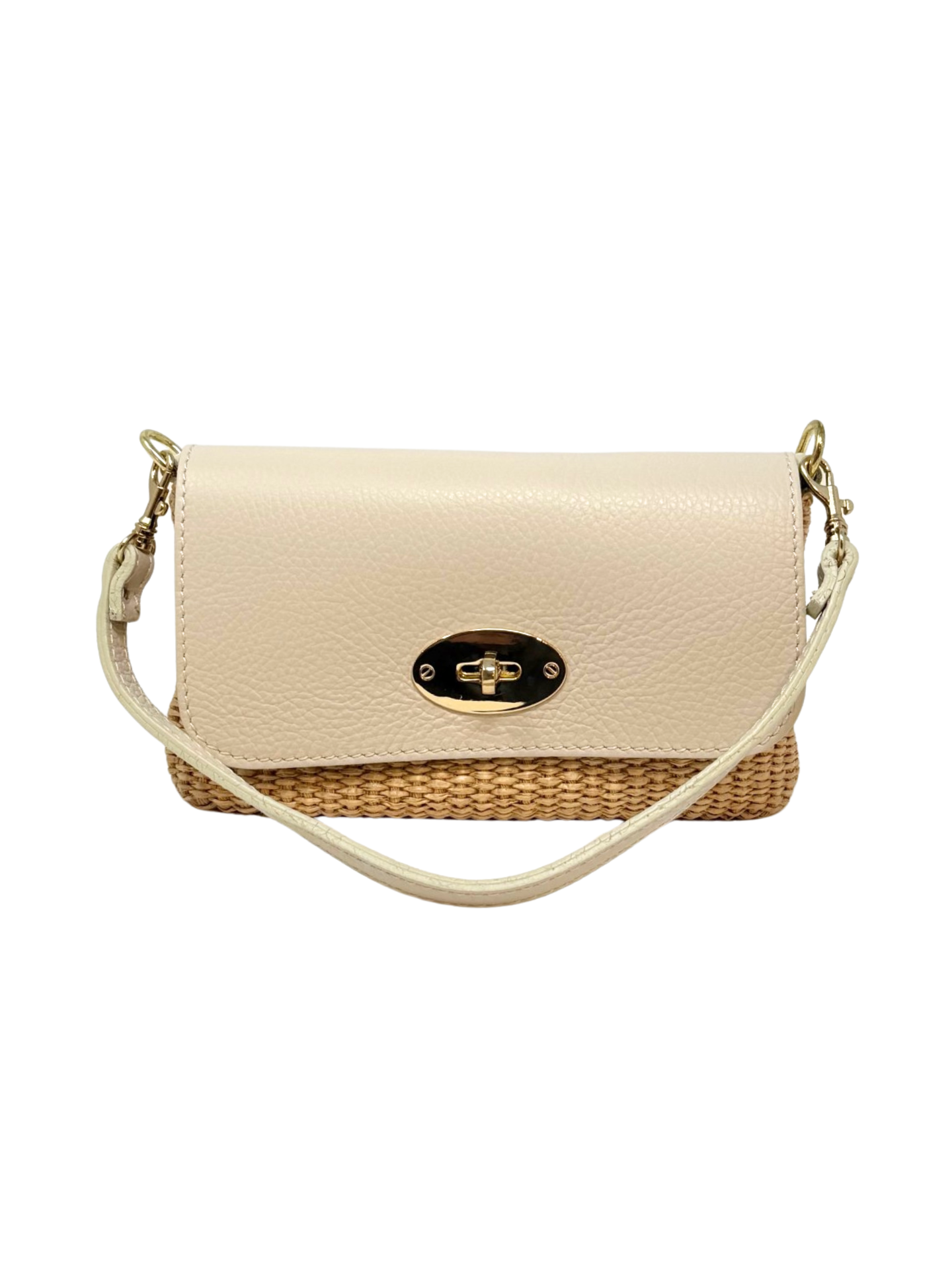 Leather & Raffia Crossbody Bag | Chic Everyday Handbag