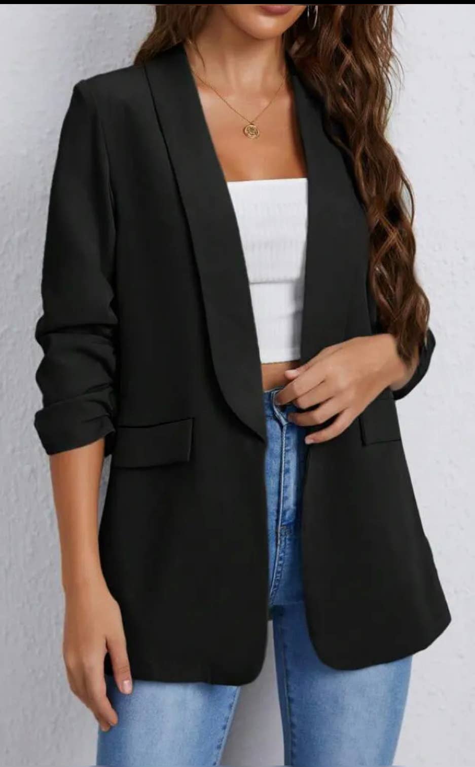 Sizes Black Italian Fashion 2 Pockets Blazer
