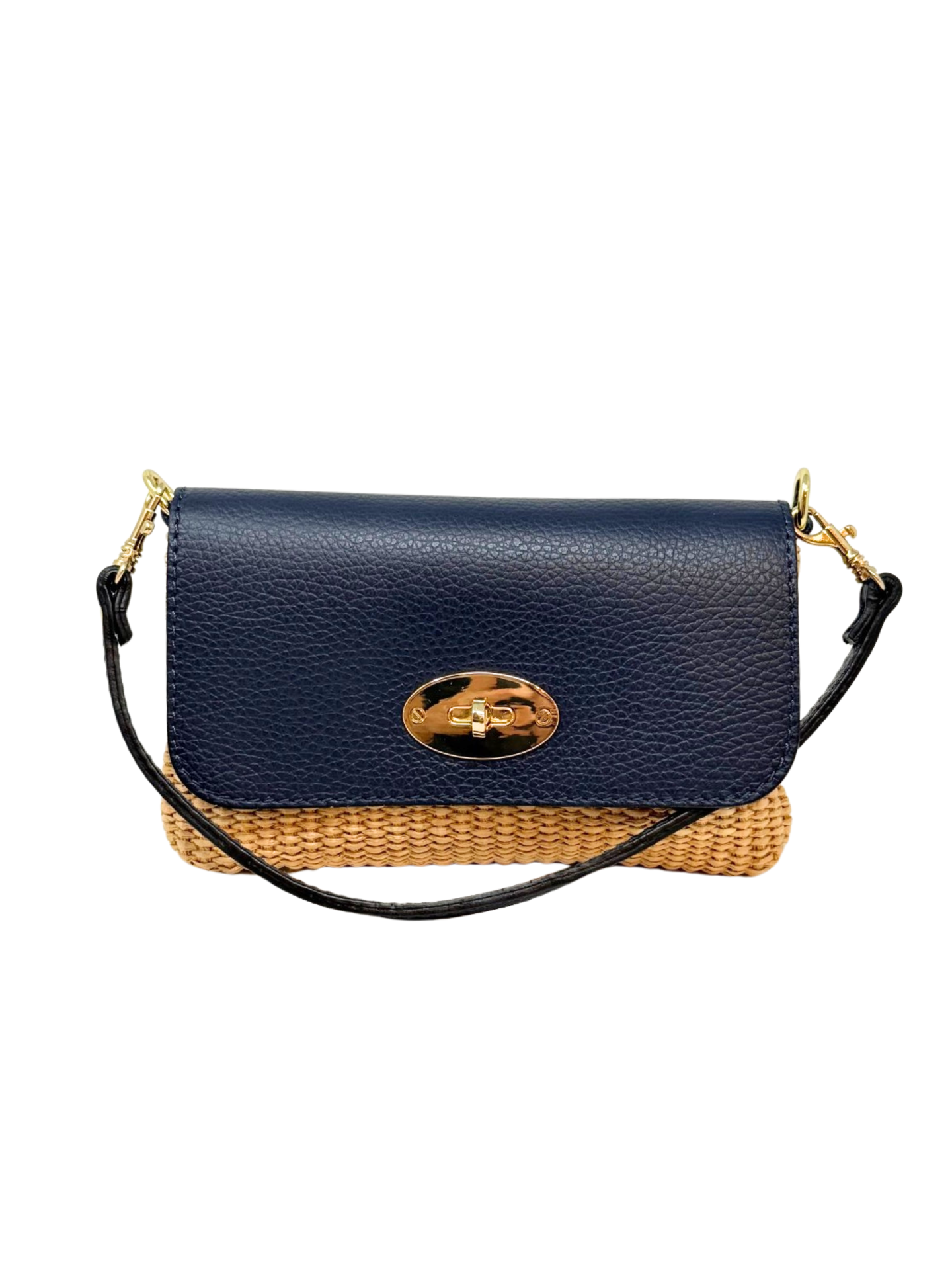 Leather & Raffia Crossbody Bag | Chic Everyday Handbag