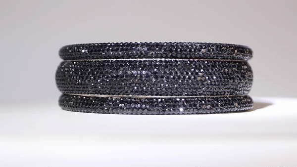 Sundar Bangles • Bollywood Jet Black Crystal: M/L