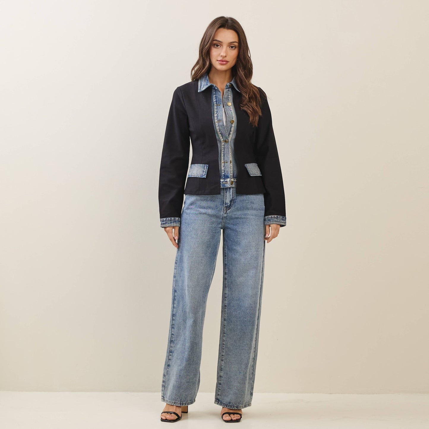 Denim Trim Blazer