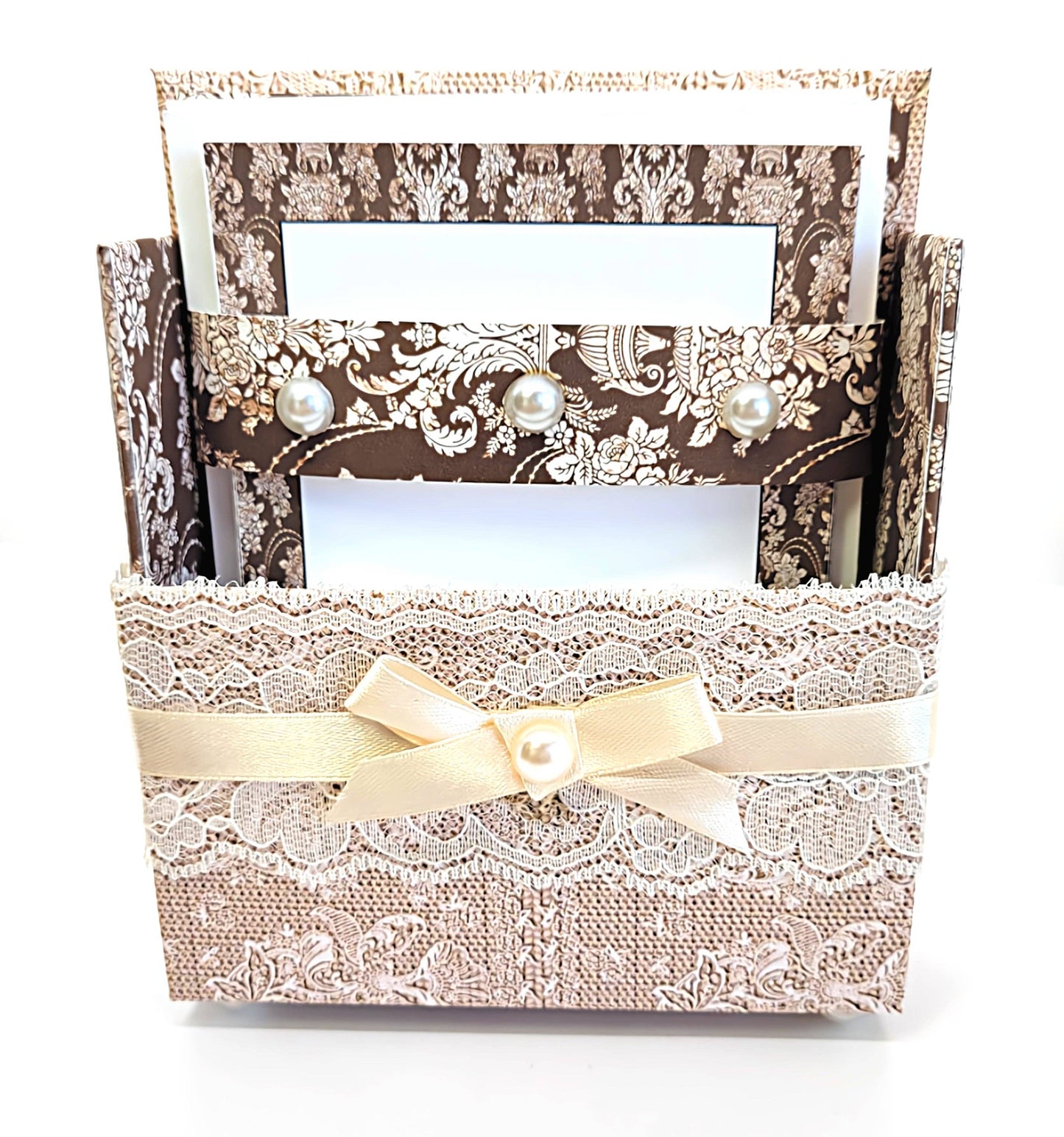 42-Pc Stationery Gift Box Set w/Desk Organizer, Vintage Lace