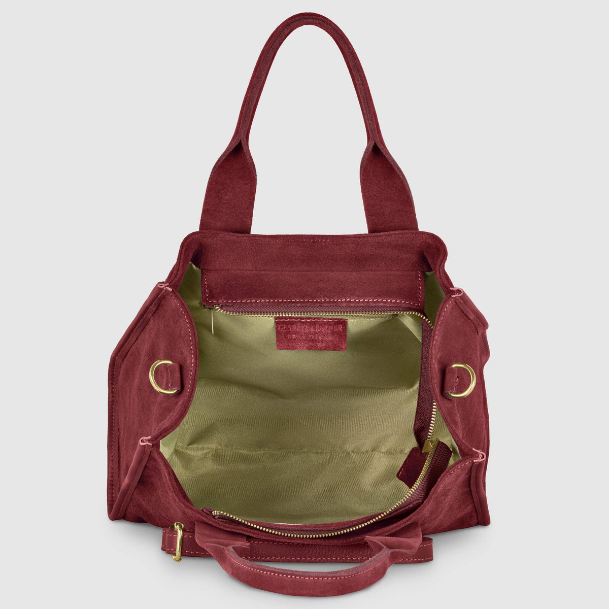 Italian Suede Carryall with Leather Accents