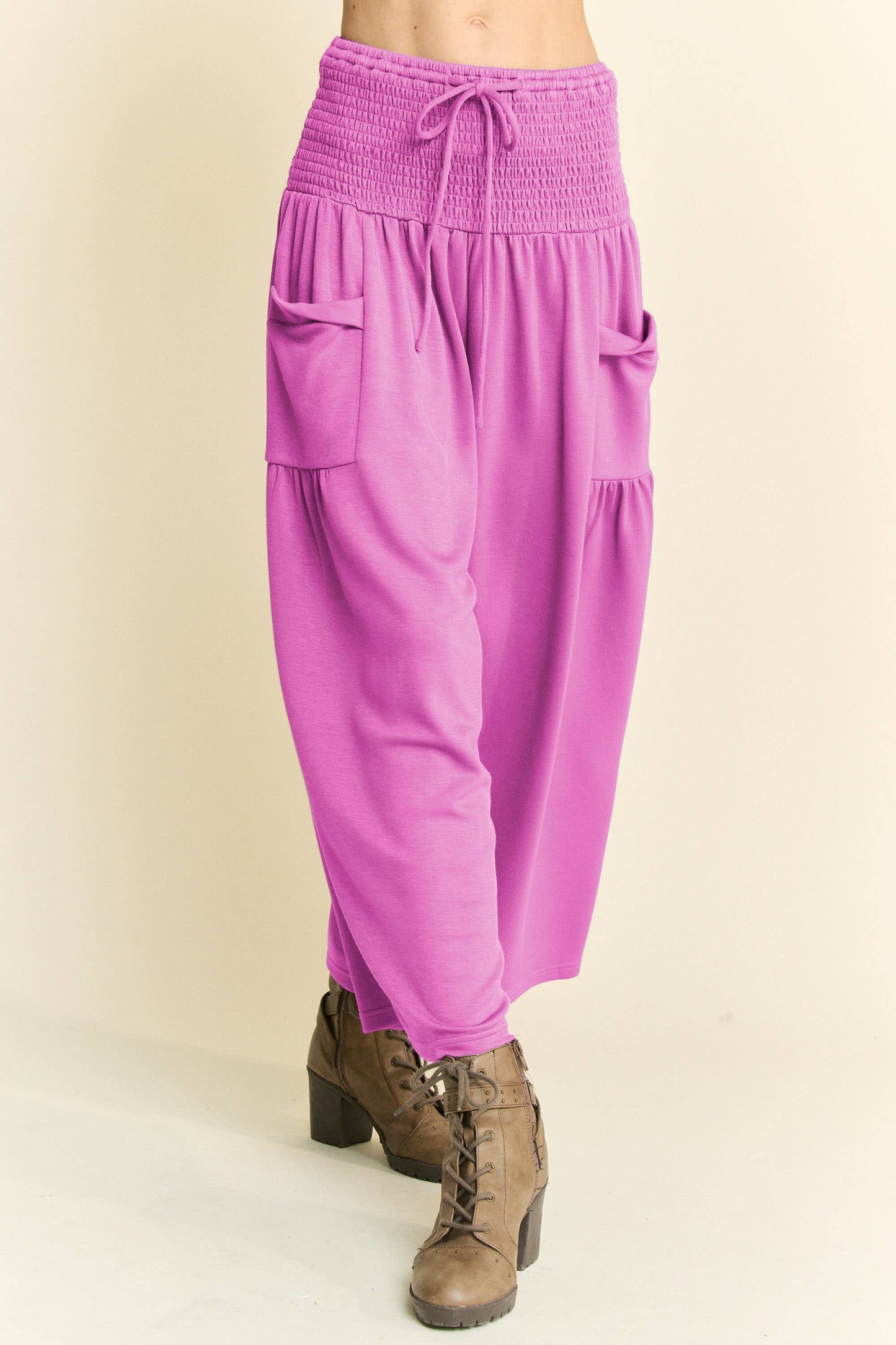 Smocked Ruffle Top & Wide Leg Pant Set