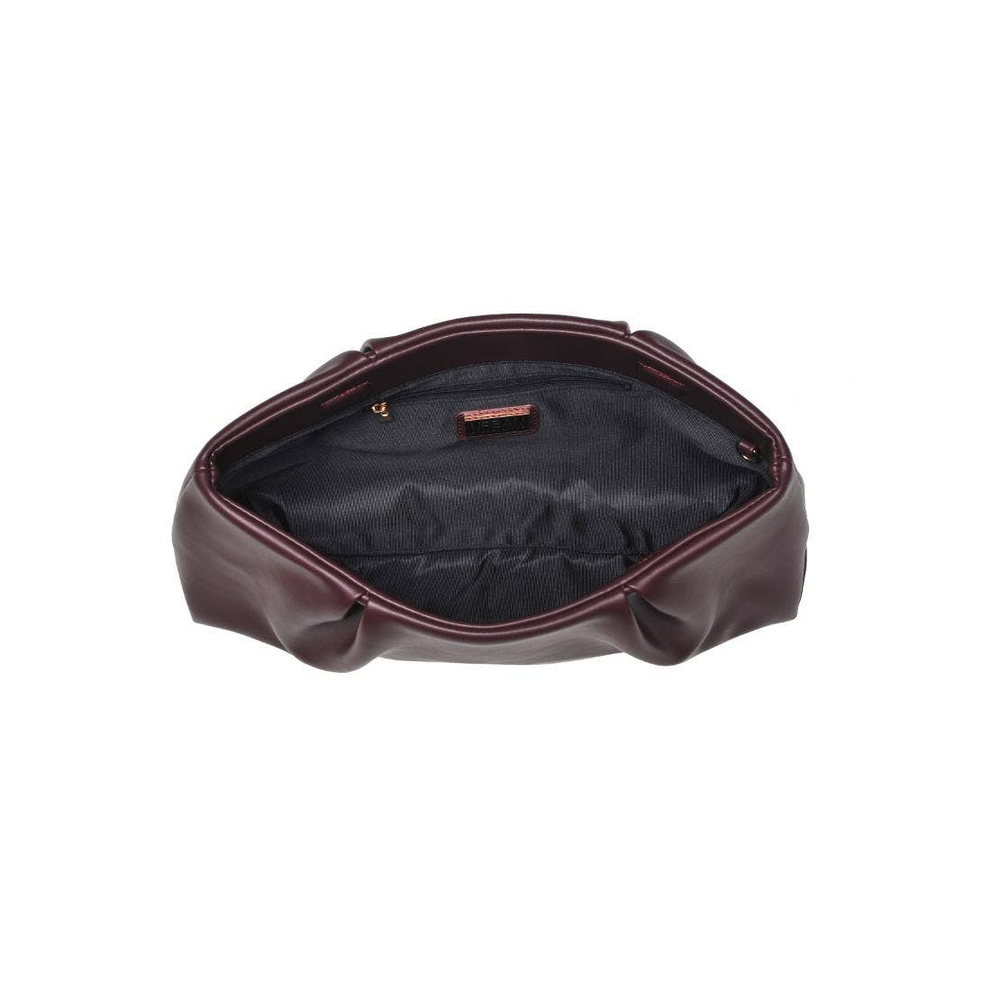 Pleated Vegan Leather Frame Clutch: Red