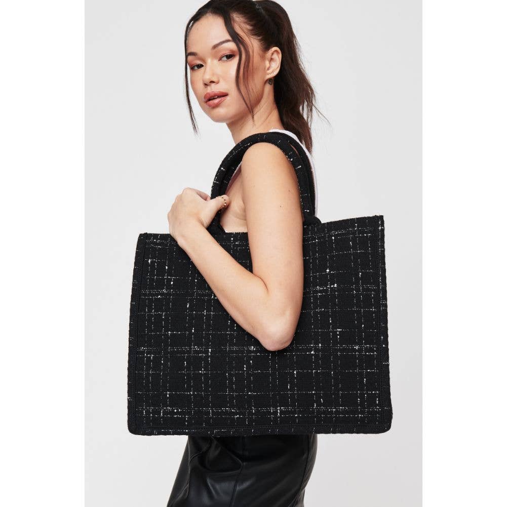 Luxe Tweed Tote Bag | Chic Women's Handbag | B'Jeweled Jewelry & Accessories
