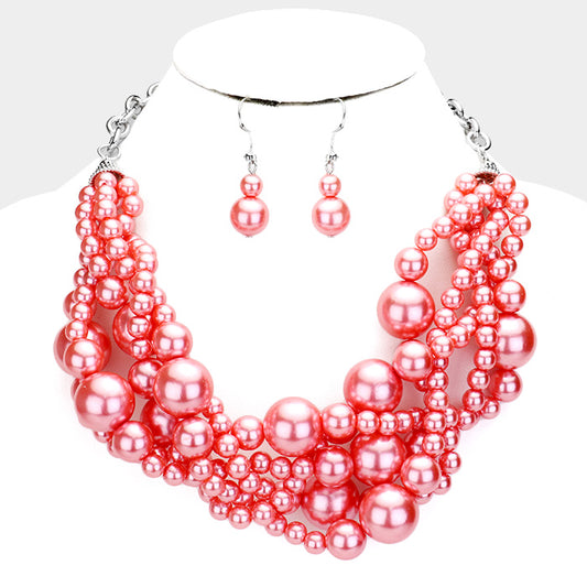 Pearl Twist Necklace Set